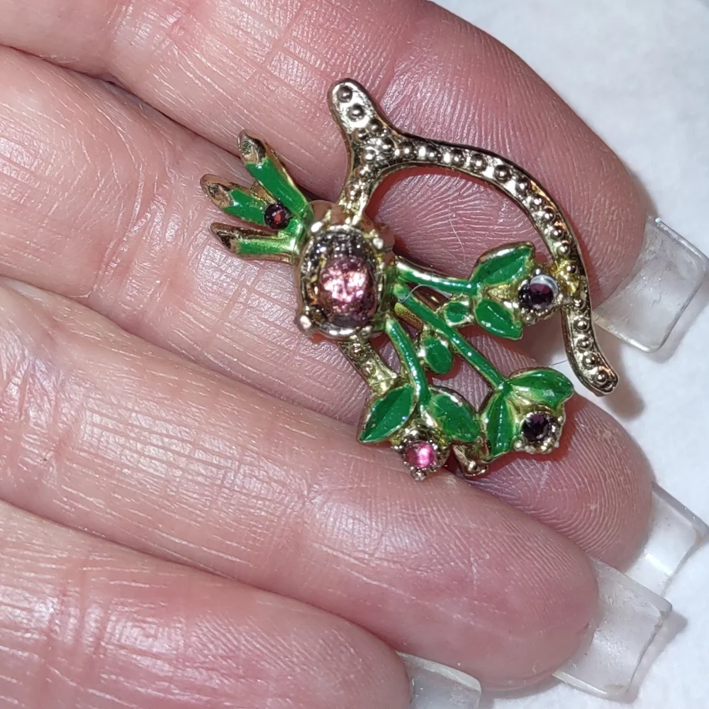 Vintage Wishbone & Flower Bouquet Brooch